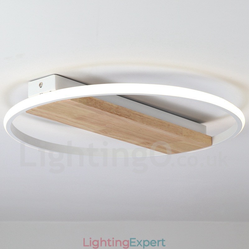 Dimmable White Round Wood Ceiling Light Ultrathin Ceiling Lamp Also Can Be Used As Wall Light