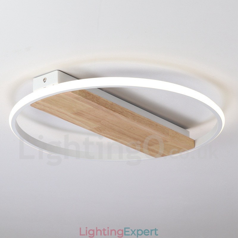 Dimmable White Round Wood Ceiling Light Ultrathin Ceiling Lamp Also Can Be Used As Wall Light