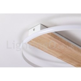 Dimmable White Round Wood Ceiling Light Ultrathin Ceiling Lamp Also Can Be Used As Wall Light