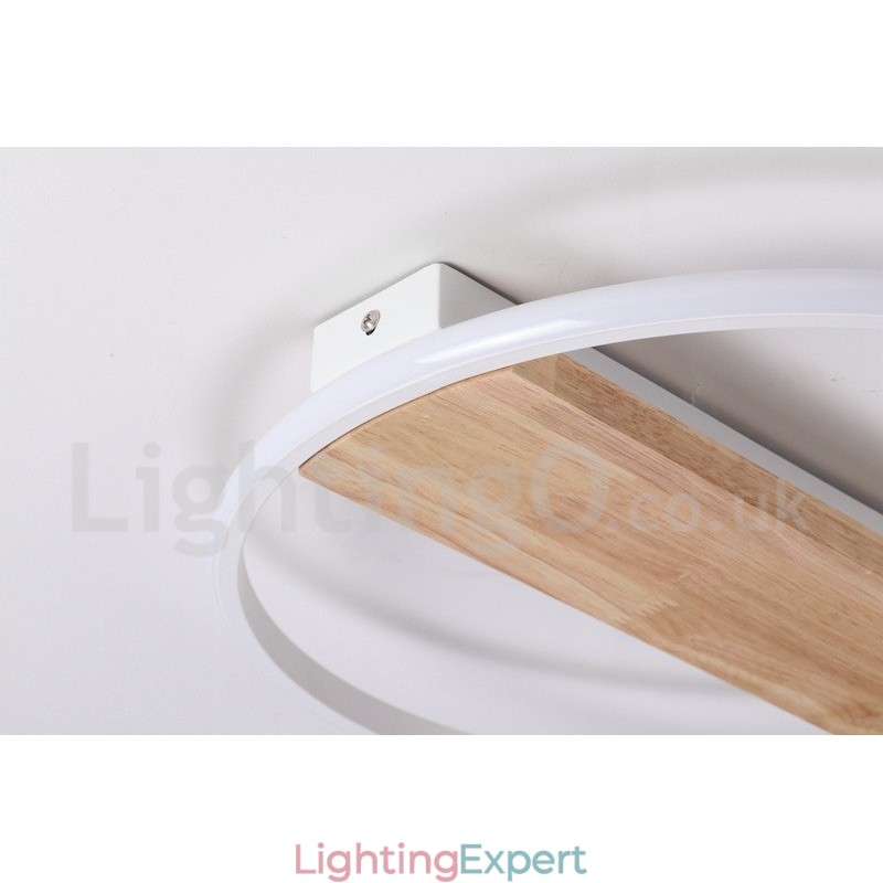 Dimmable White Round Wood Ceiling Light Ultrathin Ceiling Lamp Also Can Be Used As Wall Light
