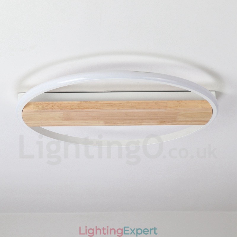 Dimmable White Round Wood Ceiling Light Ultrathin Ceiling Lamp Also Can Be Used As Wall Light