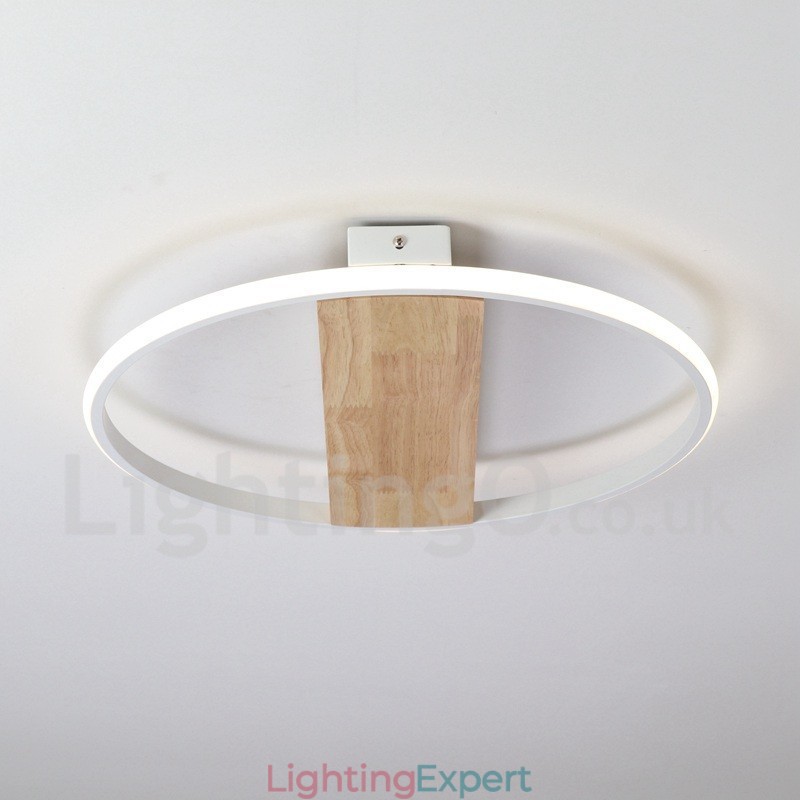 Dimmable White Round Wood Ceiling Light Ultrathin Ceiling Lamp Also Can Be Used As Wall Light