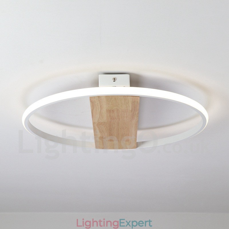 Dimmable White Round Wood Ceiling Light Ultrathin Ceiling Lamp Also Can Be Used As Wall Light