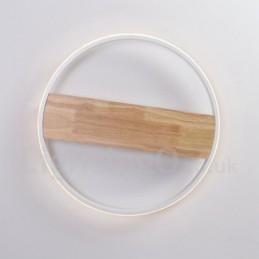Dimmable White Round Wood Ceiling Light Ultrathin Ceiling Lamp Also Can Be Used As Wall Light