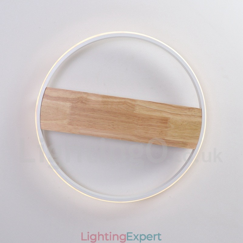 Dimmable White Round Wood Ceiling Light Ultrathin Ceiling Lamp Also Can Be Used As Wall Light