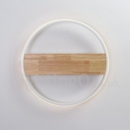 Dimmable White Round Wood Ceiling Light Ultrathin Ceiling Lamp Also Can Be Used As Wall Light