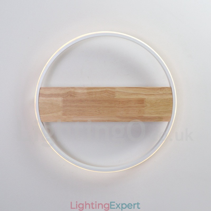 Dimmable White Round Wood Ceiling Light Ultrathin Ceiling Lamp Also Can Be Used As Wall Light