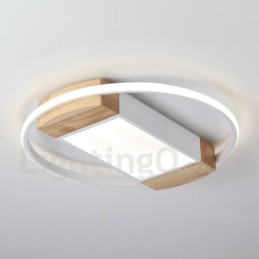 Dimmable White Round Wood Ceiling Light Ultrathin Ceiling Lamp Also Can Be Used As Wall Light