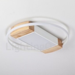 Dimmable White Round Wood Ceiling Light Ultrathin Ceiling Lamp Also Can Be Used As Wall Light