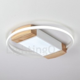 Dimmable White Round Wood Ceiling Light Ultrathin Ceiling Lamp Also Can Be Used As Wall Light