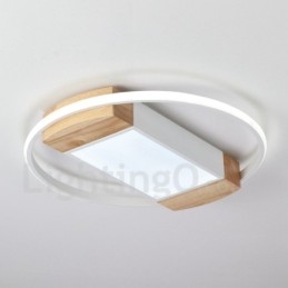 Dimmable White Round Wood Ceiling Light Ultrathin Ceiling Lamp Also Can Be Used As Wall Light