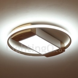 Dimmable White Round Wood Ceiling Light Ultrathin Ceiling Lamp Also Can Be Used As Wall Light