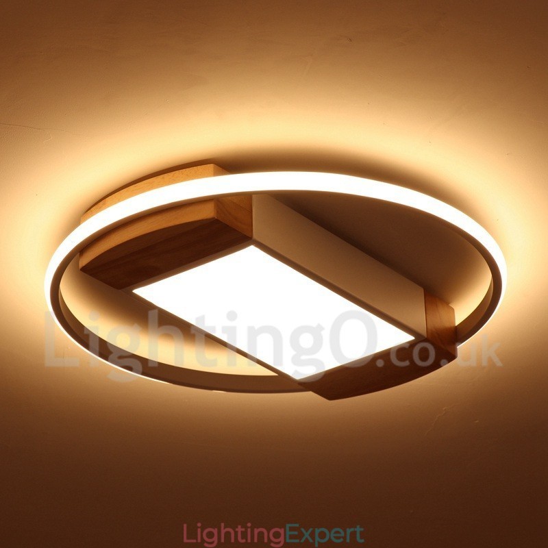 Dimmable White Round Wood Ceiling Light Ultrathin Ceiling Lamp Also Can Be Used As Wall Light