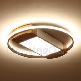 Dimmable White Round Wood Ceiling Light Ultrathin Ceiling Lamp Also Can Be Used As Wall Light