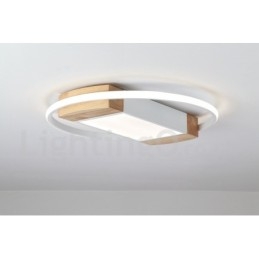 Dimmable White Round Wood Ceiling Light Ultrathin Ceiling Lamp Also Can Be Used As Wall Light