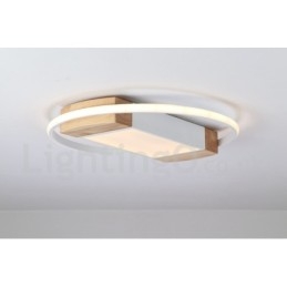 Dimmable White Round Wood Ceiling Light Ultrathin Ceiling Lamp Also Can Be Used As Wall Light