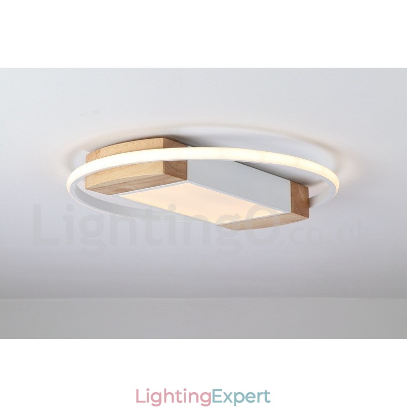 Dimmable White Round Wood Ceiling Light Ultrathin Ceiling Lamp Also Can Be Used As Wall Light
