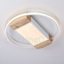 Dimmable White Round Wood Ceiling Light Ultrathin Ceiling Lamp Also Can Be Used As Wall Light