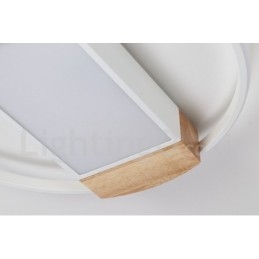 Dimmable White Round Wood Ceiling Light Ultrathin Ceiling Lamp Also Can Be Used As Wall Light