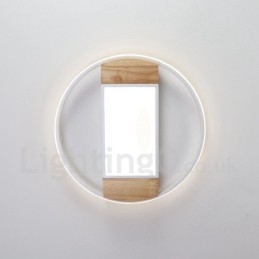 Dimmable White Round Wood Ceiling Light Ultrathin Ceiling Lamp Also Can Be Used As Wall Light