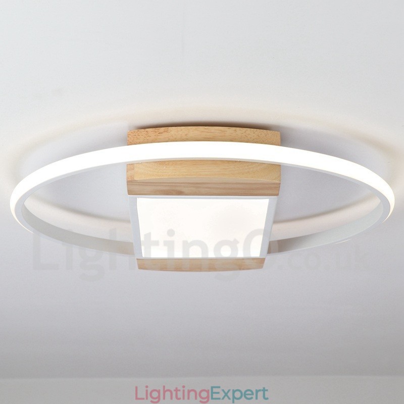 Dimmable White Round Wood Ceiling Light Ultrathin Ceiling Lamp Also Can Be Used As Wall Light