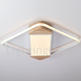 Dimmable White Square Wood Ceiling Light Ultrathin Ceiling Lamp Also Can Be Used As Wall Light
