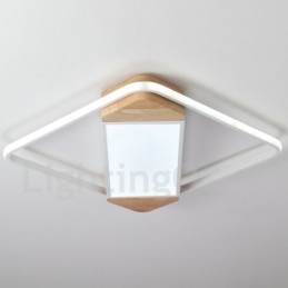 Dimmable White Square Wood Ceiling Light Ultrathin Ceiling Lamp Also Can Be Used As Wall Light