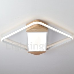 Dimmable White Square Wood Ceiling Light Ultrathin Ceiling Lamp Also Can Be Used As Wall Light