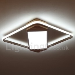 Dimmable White Square Wood Ceiling Light Ultrathin Ceiling Lamp Also Can Be Used As Wall Light