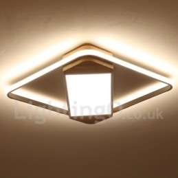 Dimmable White Square Wood Ceiling Light Ultrathin Ceiling Lamp Also Can Be Used As Wall Light