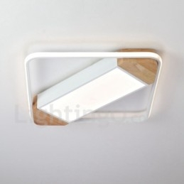 Dimmable White Square Wood Ceiling Light Ultrathin Ceiling Lamp Also Can Be Used As Wall Light