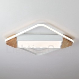 Dimmable White Square Wood Ceiling Light Ultrathin Ceiling Lamp Also Can Be Used As Wall Light