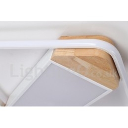 Dimmable White Square Wood Ceiling Light Ultrathin Ceiling Lamp Also Can Be Used As Wall Light