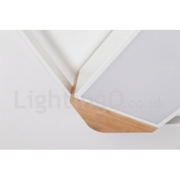 Dimmable White Square Wood Ceiling Light Ultrathin Ceiling Lamp Also Can Be Used As Wall Light
