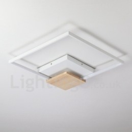 Dimmable White Square Wood Ceiling Light Ultrathin Ceiling Lamp Also Can Be Used As Wall Light