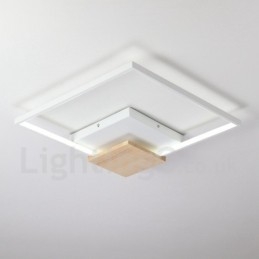 Dimmable White Square Wood Ceiling Light Ultrathin Ceiling Lamp Also Can Be Used As Wall Light