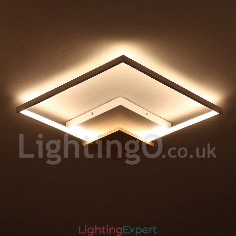 Dimmable White Square Wood Ceiling Light Ultrathin Ceiling Lamp Also Can Be Used As Wall Light