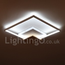 Dimmable White Square Wood Ceiling Light Ultrathin Ceiling Lamp Also Can Be Used As Wall Light
