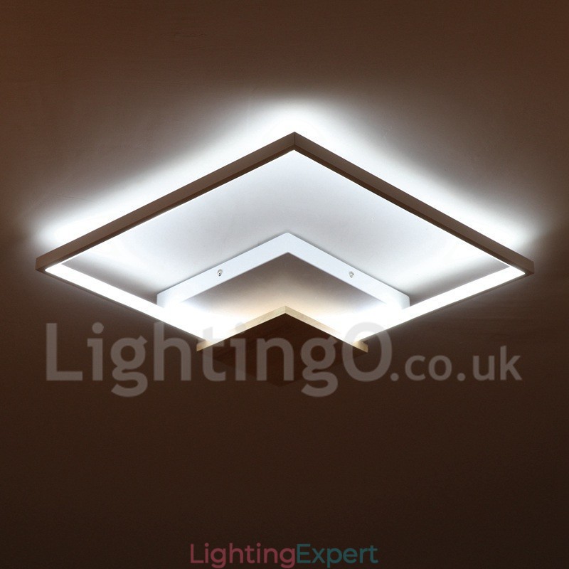 Dimmable White Square Wood Ceiling Light Ultrathin Ceiling Lamp Also Can Be Used As Wall Light