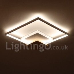 Dimmable White Square Wood Ceiling Light Ultrathin Ceiling Lamp Also Can Be Used As Wall Light