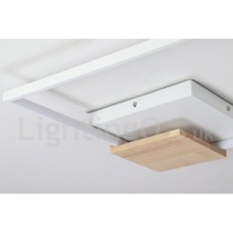 Dimmable White Square Wood Ceiling Light Ultrathin Ceiling Lamp Also Can Be Used As Wall Light