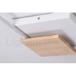 Dimmable White Square Wood Ceiling Light Ultrathin Ceiling Lamp Also Can Be Used As Wall Light