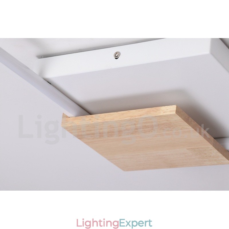 Dimmable White Square Wood Ceiling Light Ultrathin Ceiling Lamp Also Can Be Used As Wall Light