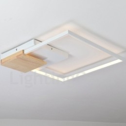 Dimmable White Square Wood Ceiling Light Ultrathin Ceiling Lamp Also Can Be Used As Wall Light