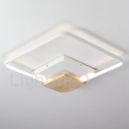 Dimmable White Square Wood Ceiling Light Ultrathin Ceiling Lamp Also Can Be Used As Wall Light