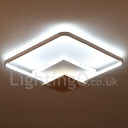 Dimmable White Square Wood Ceiling Light Ultrathin Ceiling Lamp Also Can Be Used As Wall Light