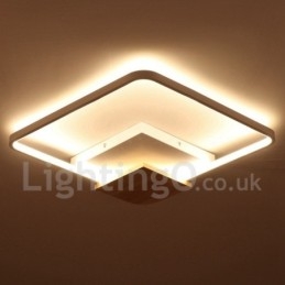 Dimmable White Square Wood Ceiling Light Ultrathin Ceiling Lamp Also Can Be Used As Wall Light