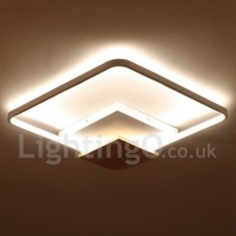 Dimmable White Square Wood Ceiling Light Ultrathin Ceiling Lamp Also Can Be Used As Wall Light