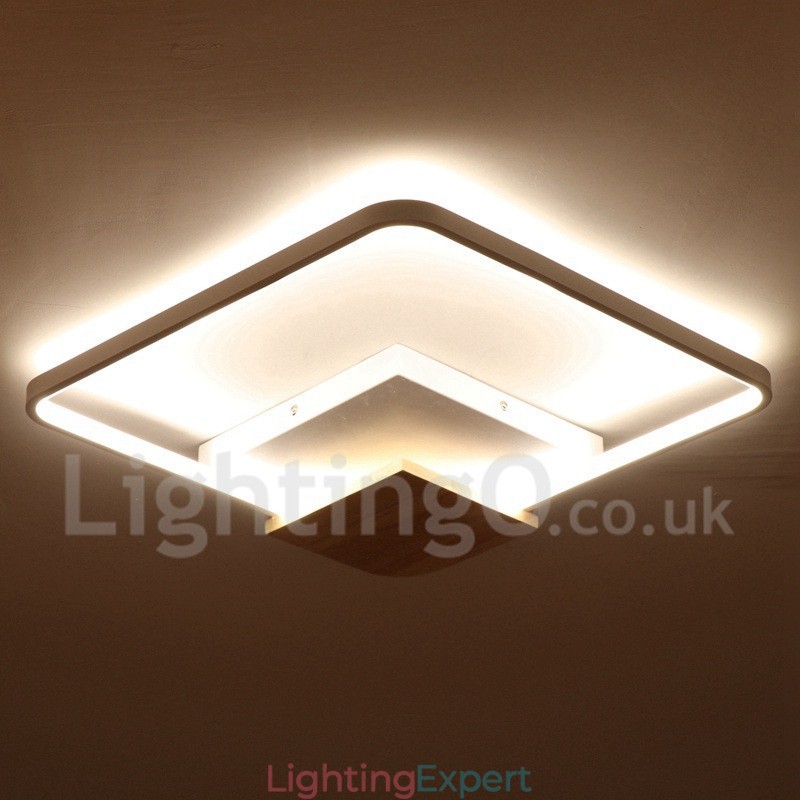Dimmable White Square Wood Ceiling Light Ultrathin Ceiling Lamp Also Can Be Used As Wall Light