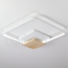 Dimmable White Square Wood Ceiling Light Ultrathin Ceiling Lamp Also Can Be Used As Wall Light